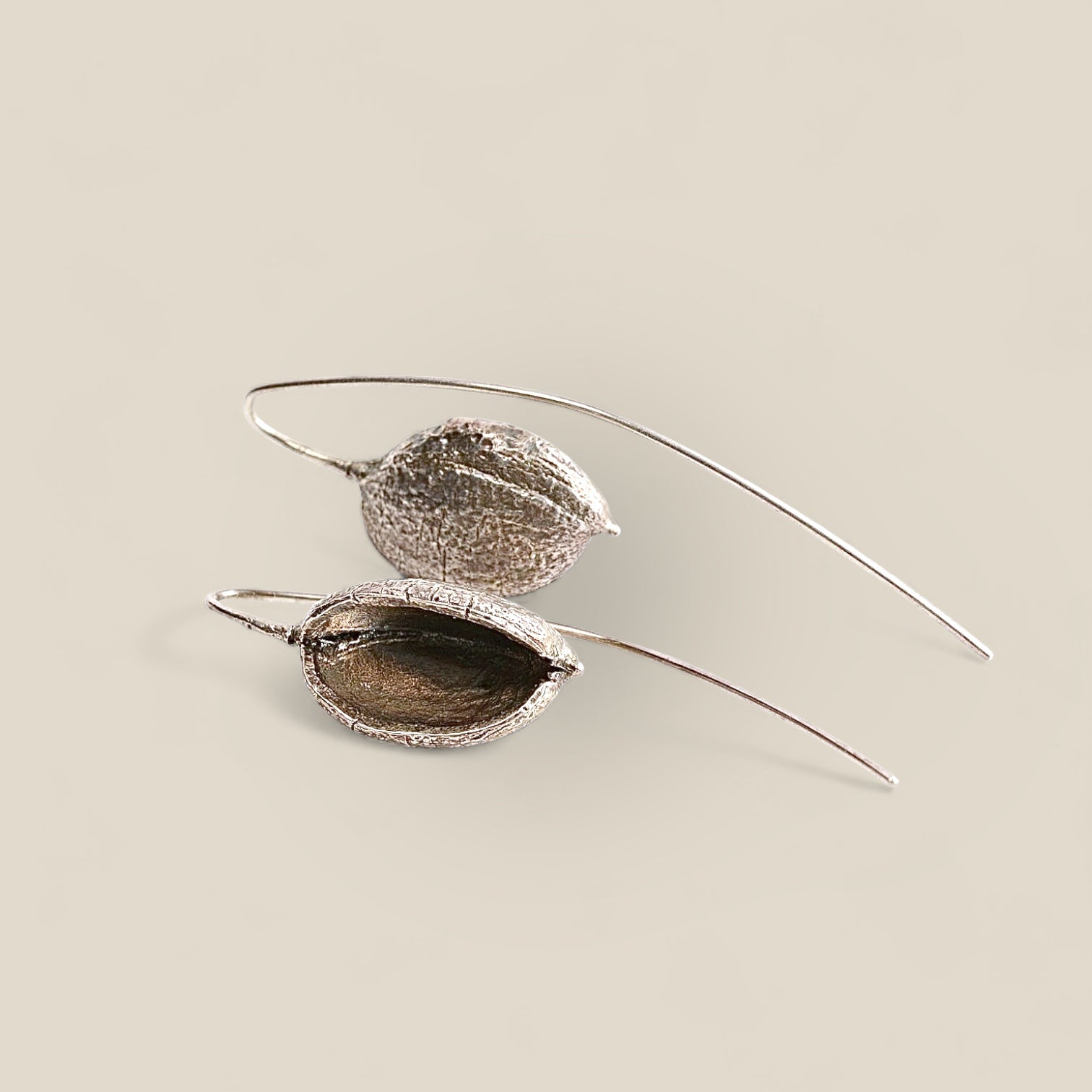 Grevillea pod earrings silver oxidised