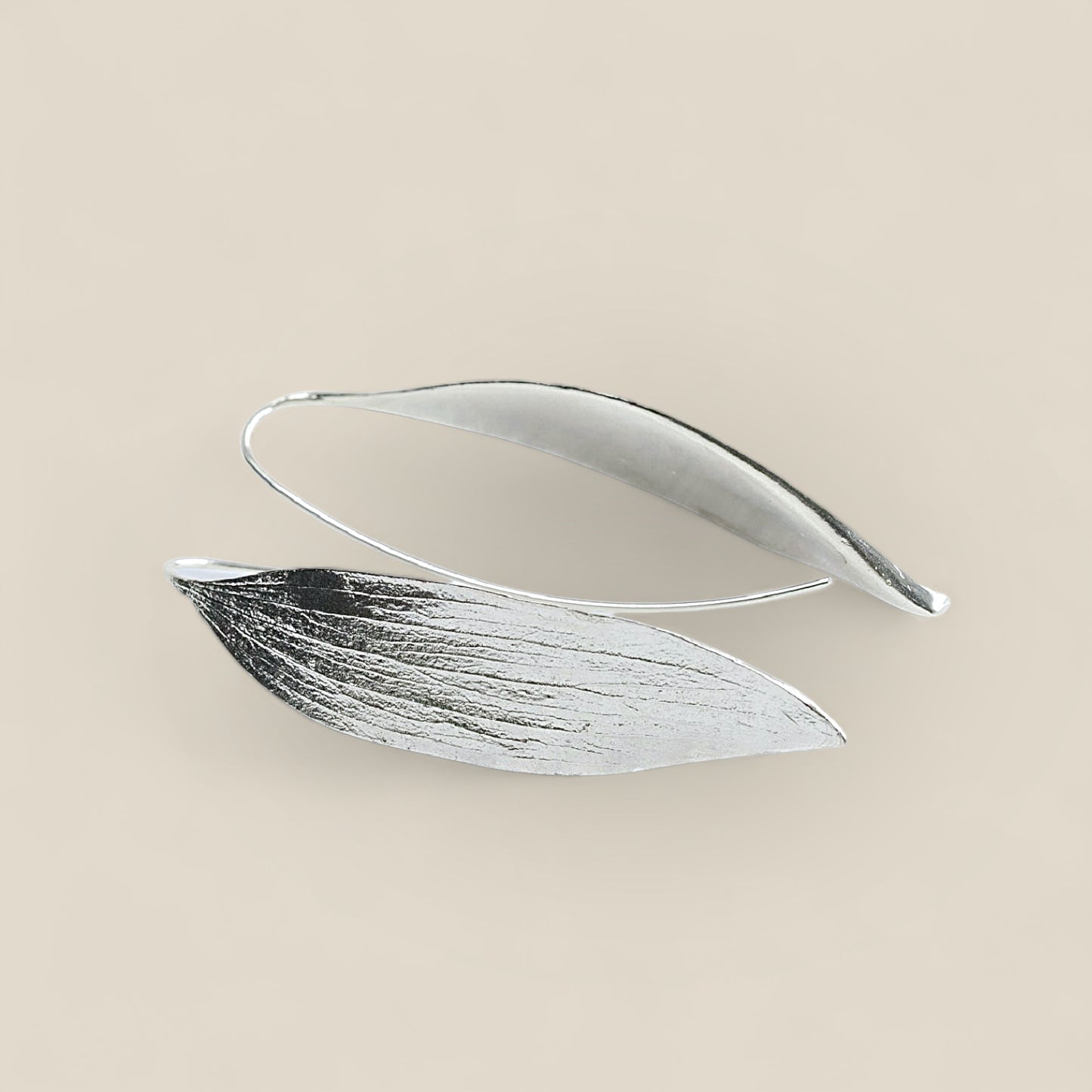 Silver melaleucal leaf earrings