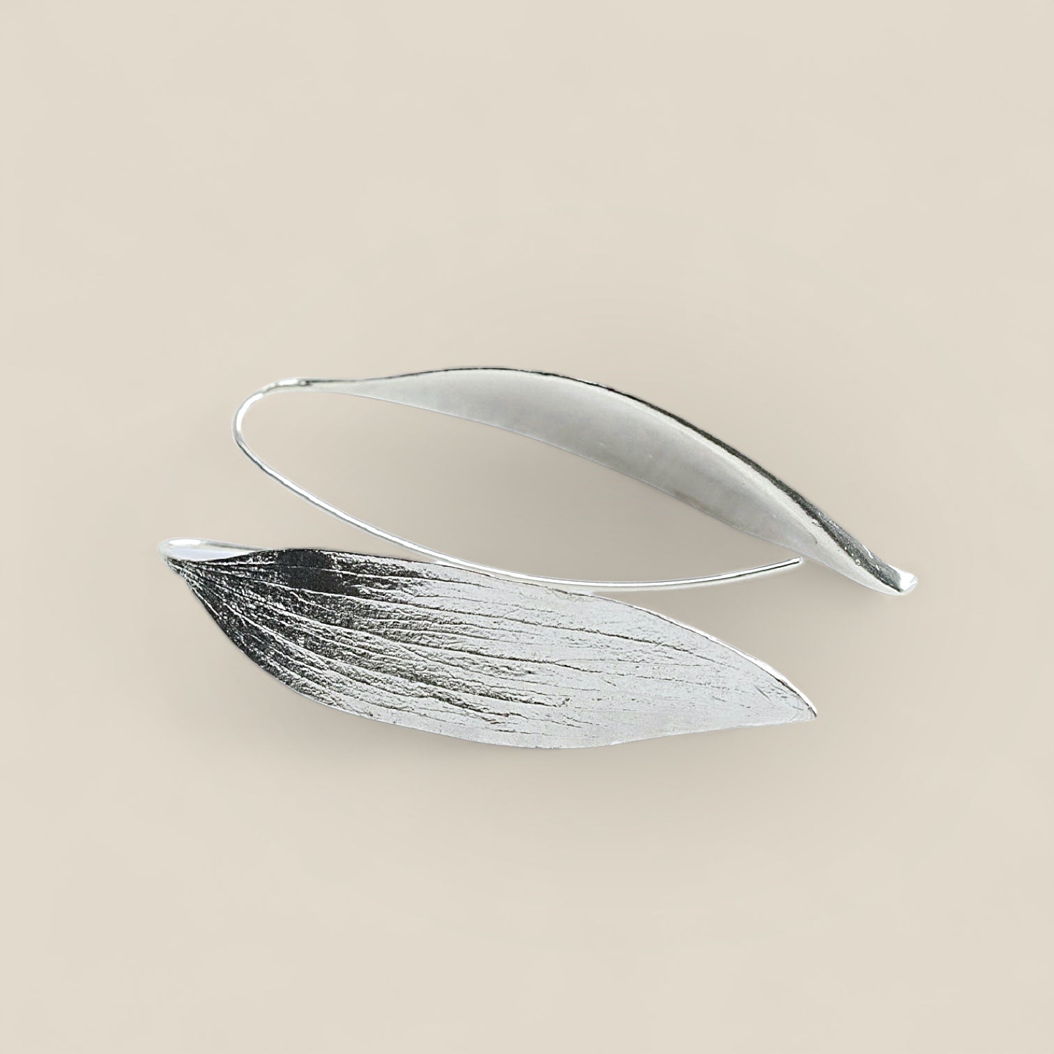 Silver melaleucal leaf earrings