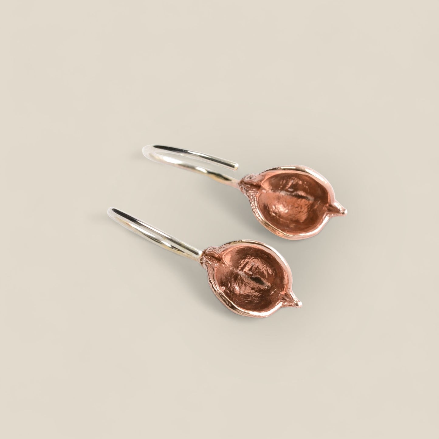Grevillea pod earrings rose gold