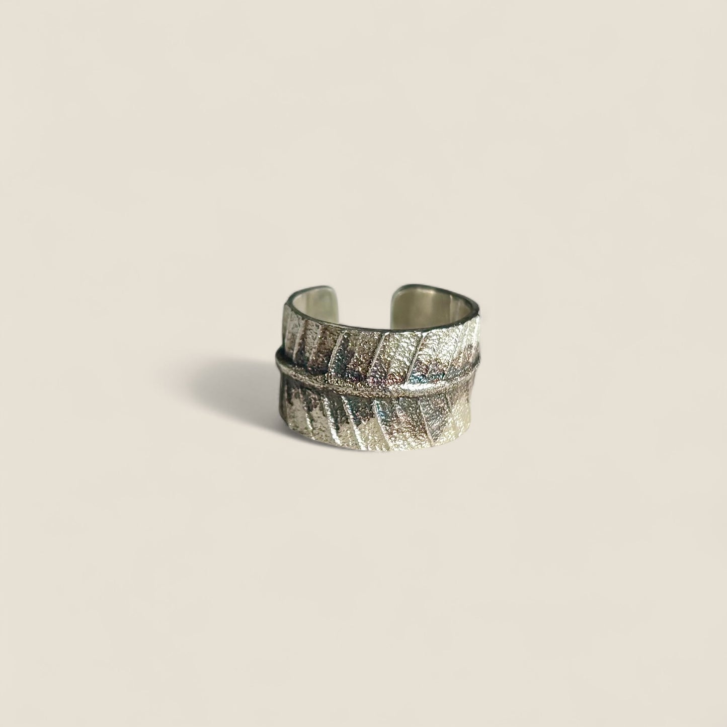 Banksia Leaf Ring Silver Lightly Oxidised