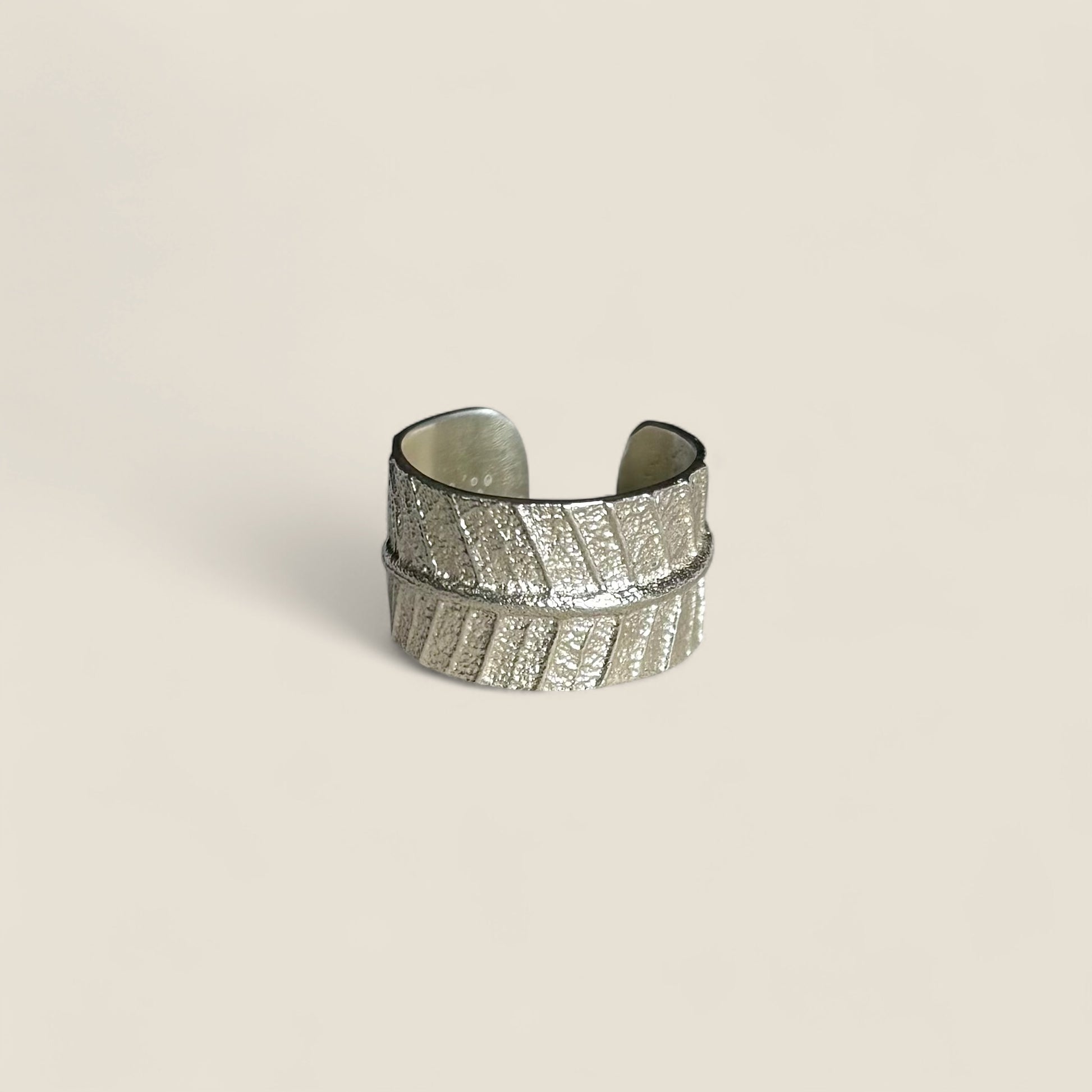 Banksia Leaf Ring Silver Polished