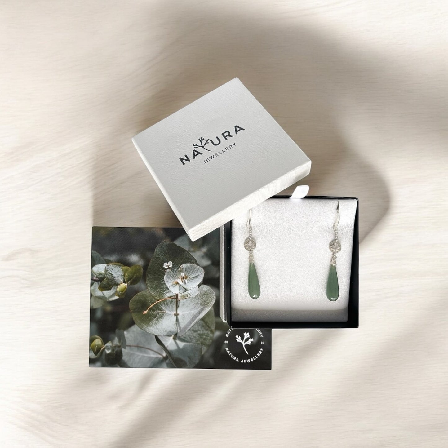 Natura eucalypt Drop Earrings in Packaging