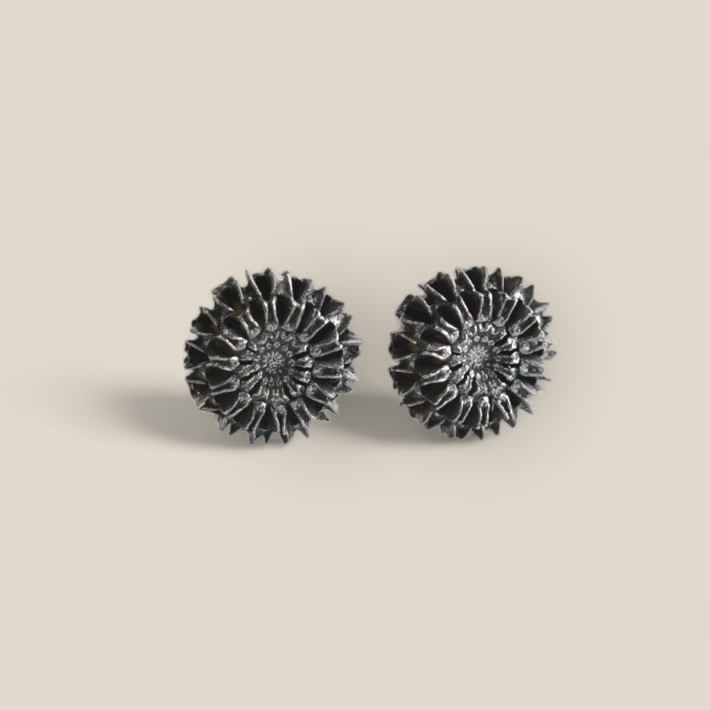 Samara Stud Earrings Oxidised Silver