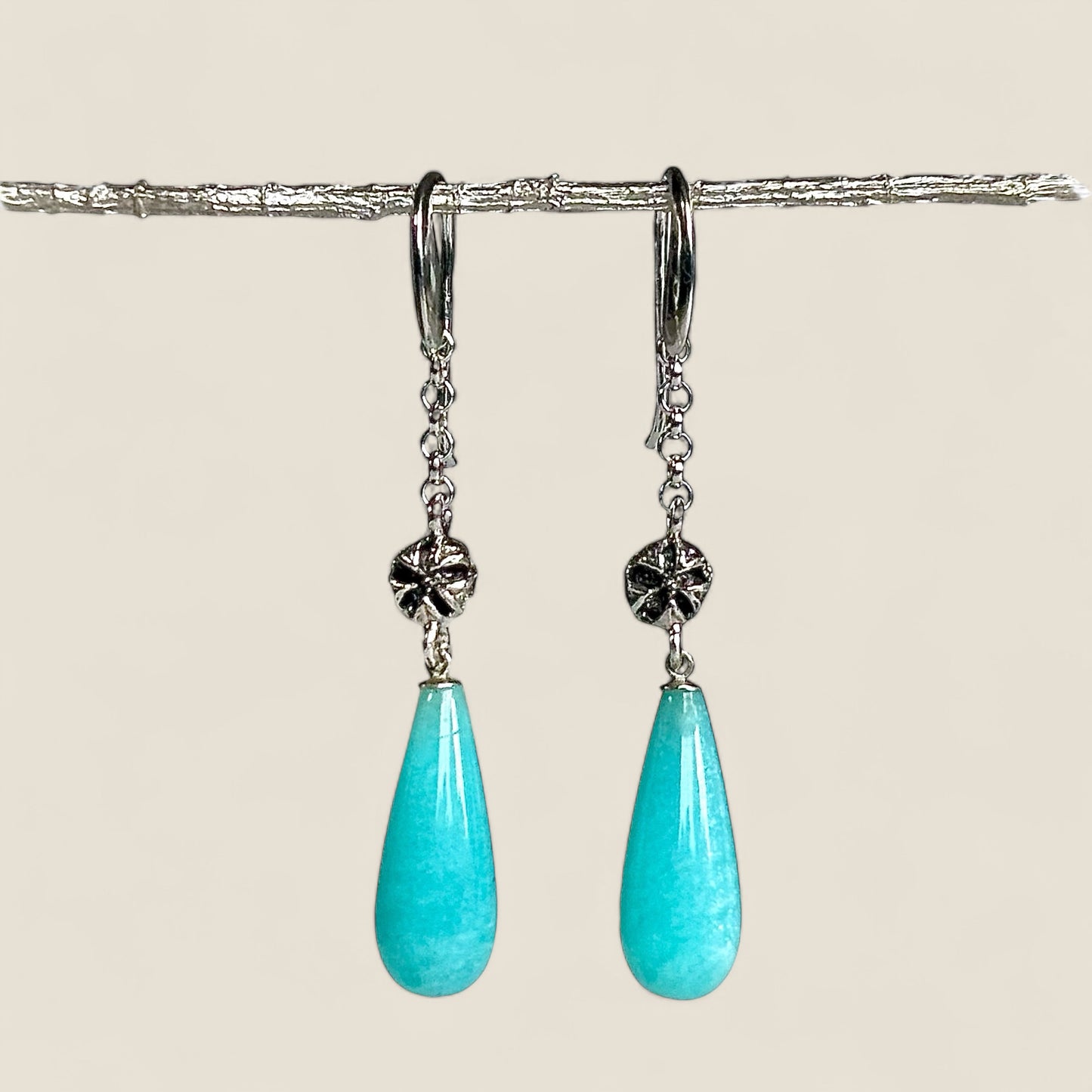 NATURA Tea Tree and Amazonite Drop Earrings