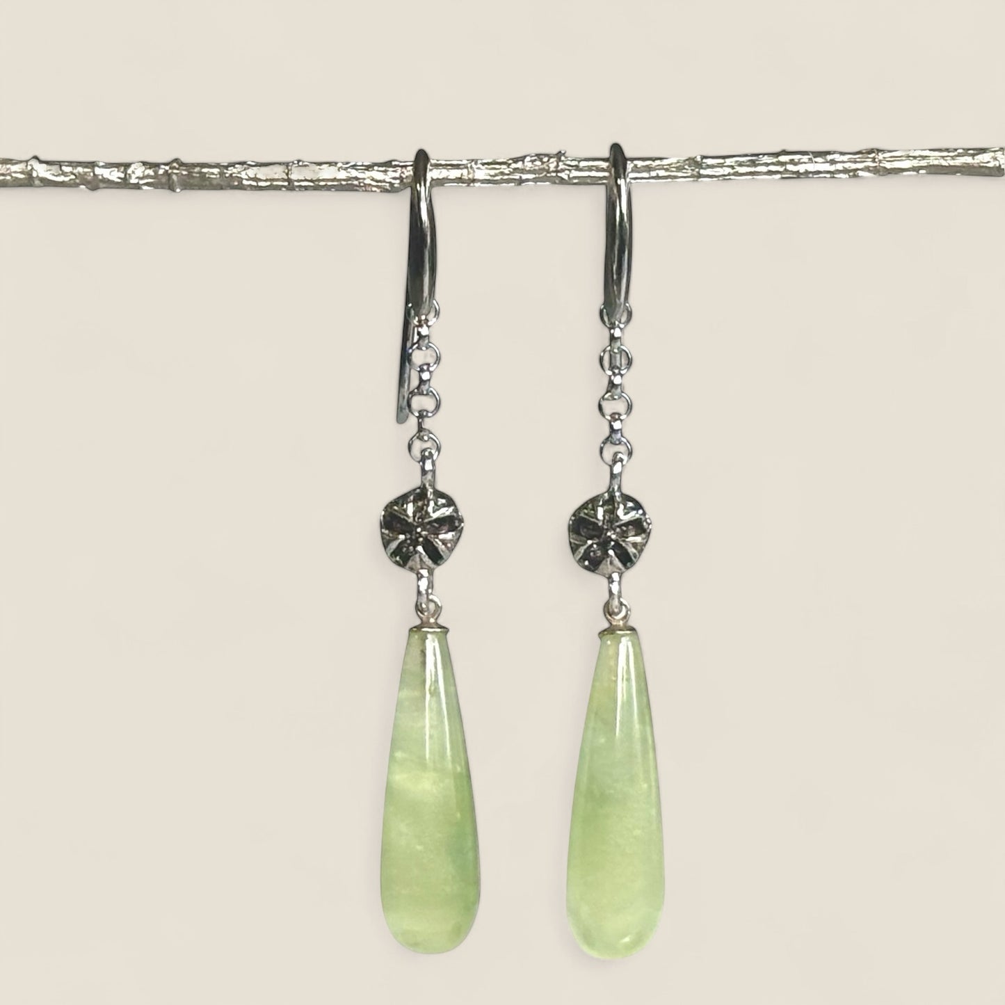 NATURA Tea Tree and Prehnite Drop Earrings