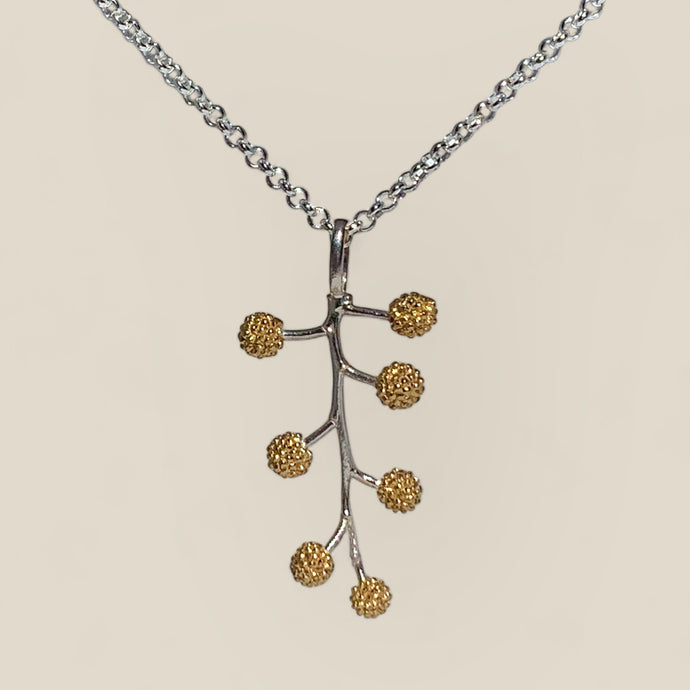 Acacia silver and yellow gold pendant