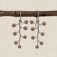 Load image into Gallery viewer, Acacia Branch Earrings Sterling silver and Rose gold