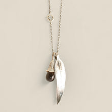 Load image into Gallery viewer, Eucalyptus Charm Necklace with Smokey Quartz