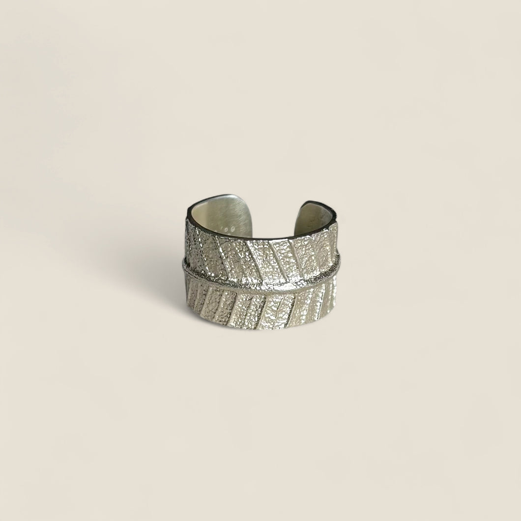 Banksia Leaf Ring Silver Polished