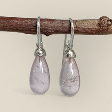 Load image into Gallery viewer, Pod Rose Quartz Drop Earrings