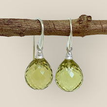 Load image into Gallery viewer, Smokey Citrine Briolette Drop Earringss