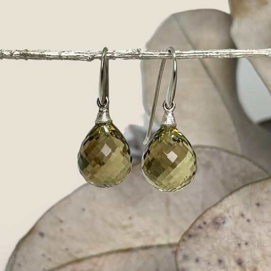 Lemon Quartz Drop Earrings 