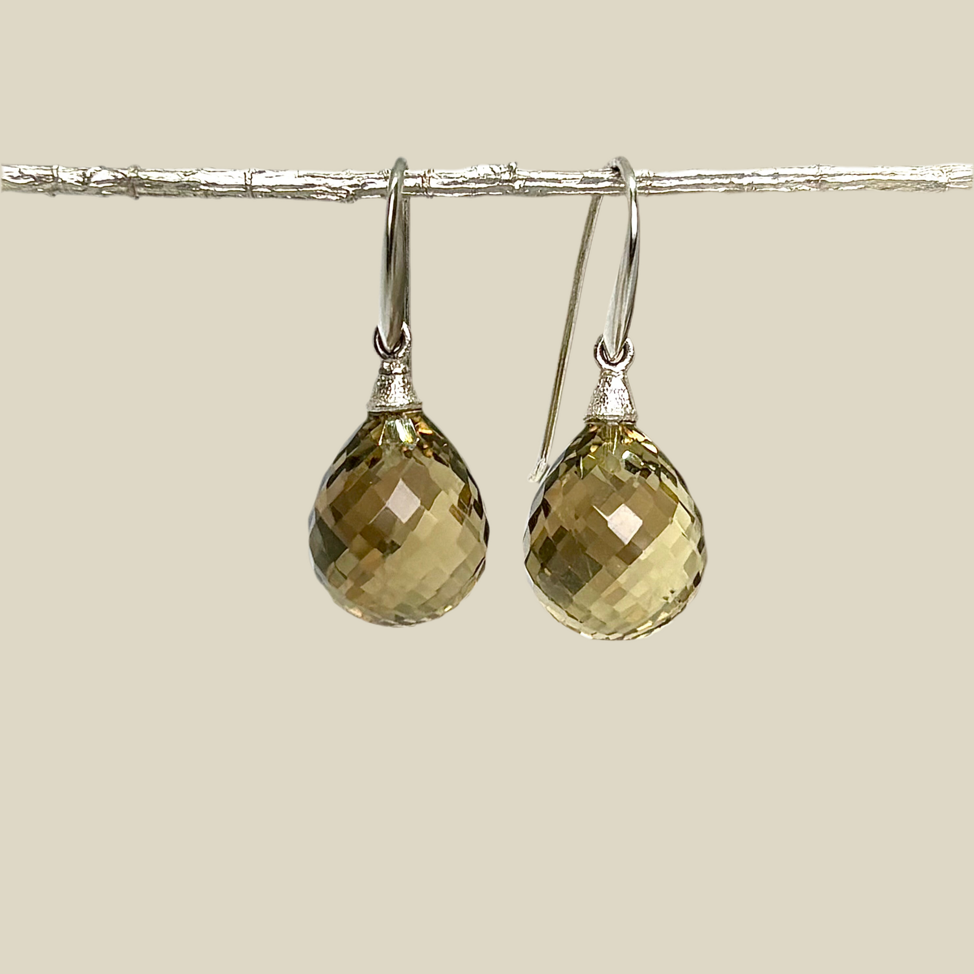 NATURA Lemon Quartz Drop Earrings 