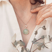 Load image into Gallery viewer, Eucalypt and prehnite pendant