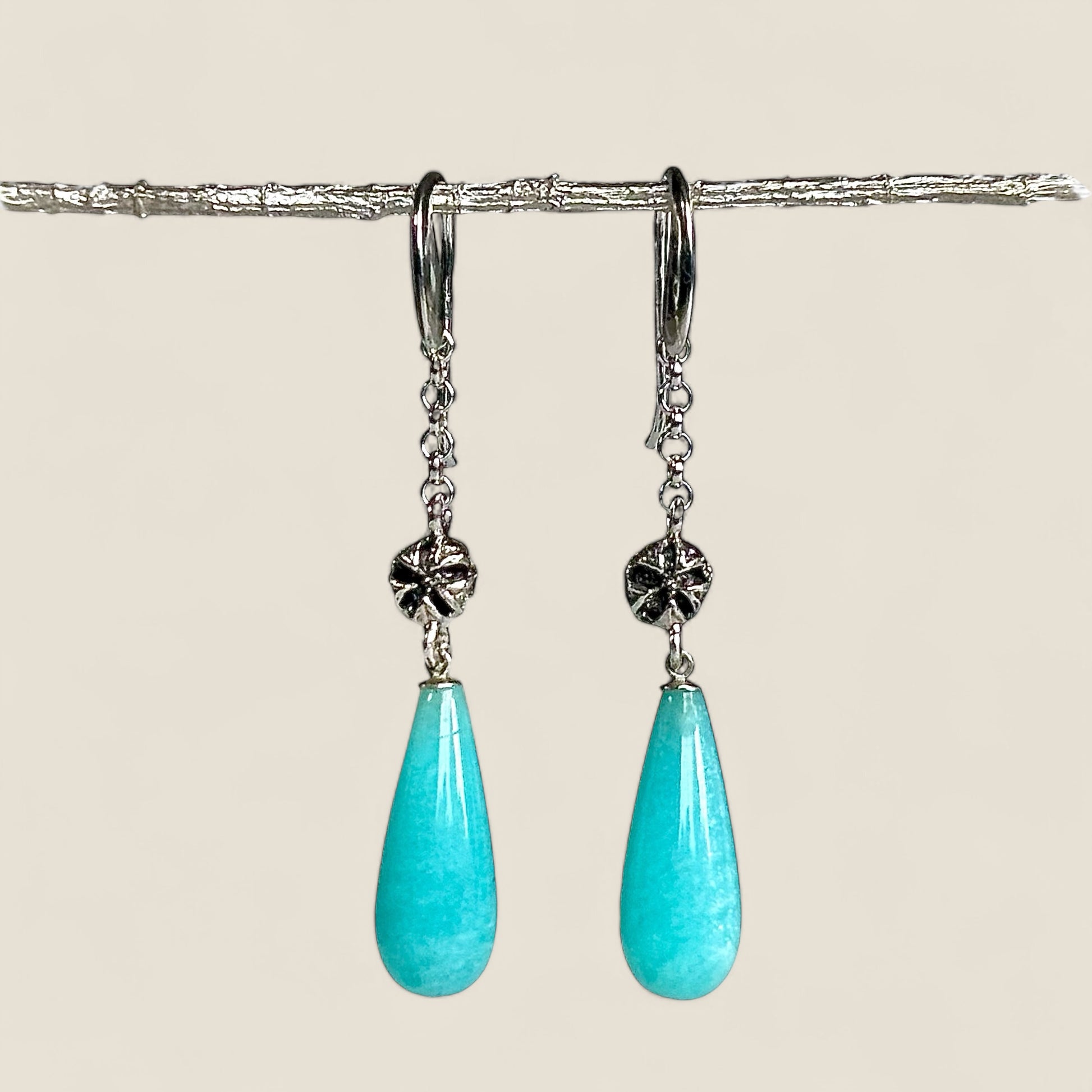 NATURA Tea Tree and Amazonite Drop Earrings 