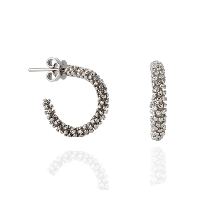 Acacia silver hoop earrings