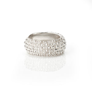 Banksia silver bomb ring