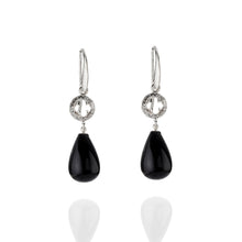 Load image into Gallery viewer, Eucalyptus and coloured gemstone drop earrings
