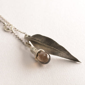 Natura eucalyptus silver charm necklace