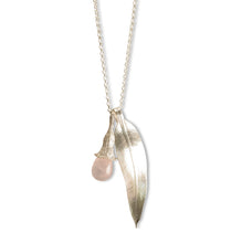 Load image into Gallery viewer, Natura silver eucalyptus charm necklace