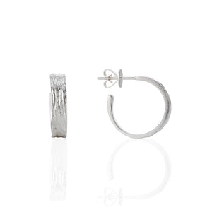 Eucalyptus silver hoop earrings
