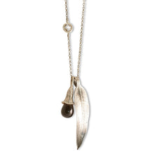 Load image into Gallery viewer, Natura silver eucalyptus charm necklace