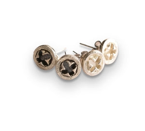Eucalyptus silver stud earrings