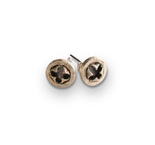 Load image into Gallery viewer, Eucalyptus silver stud earrings