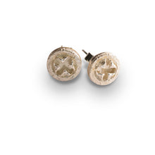 Load image into Gallery viewer, Eucalyptus silver stud earrings