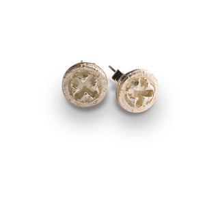 Eucalyptus silver stud earrings