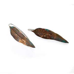 Gum leaf earrings bronze