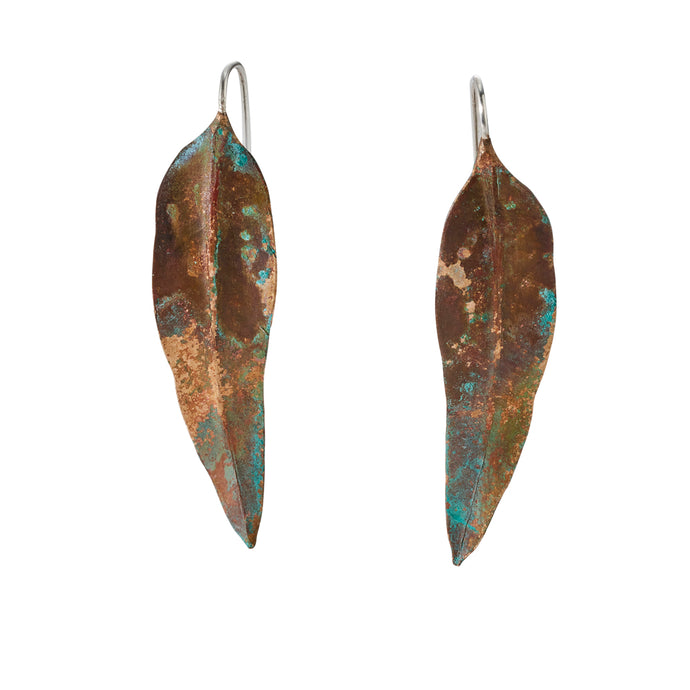 Gum leaf earrings bronze