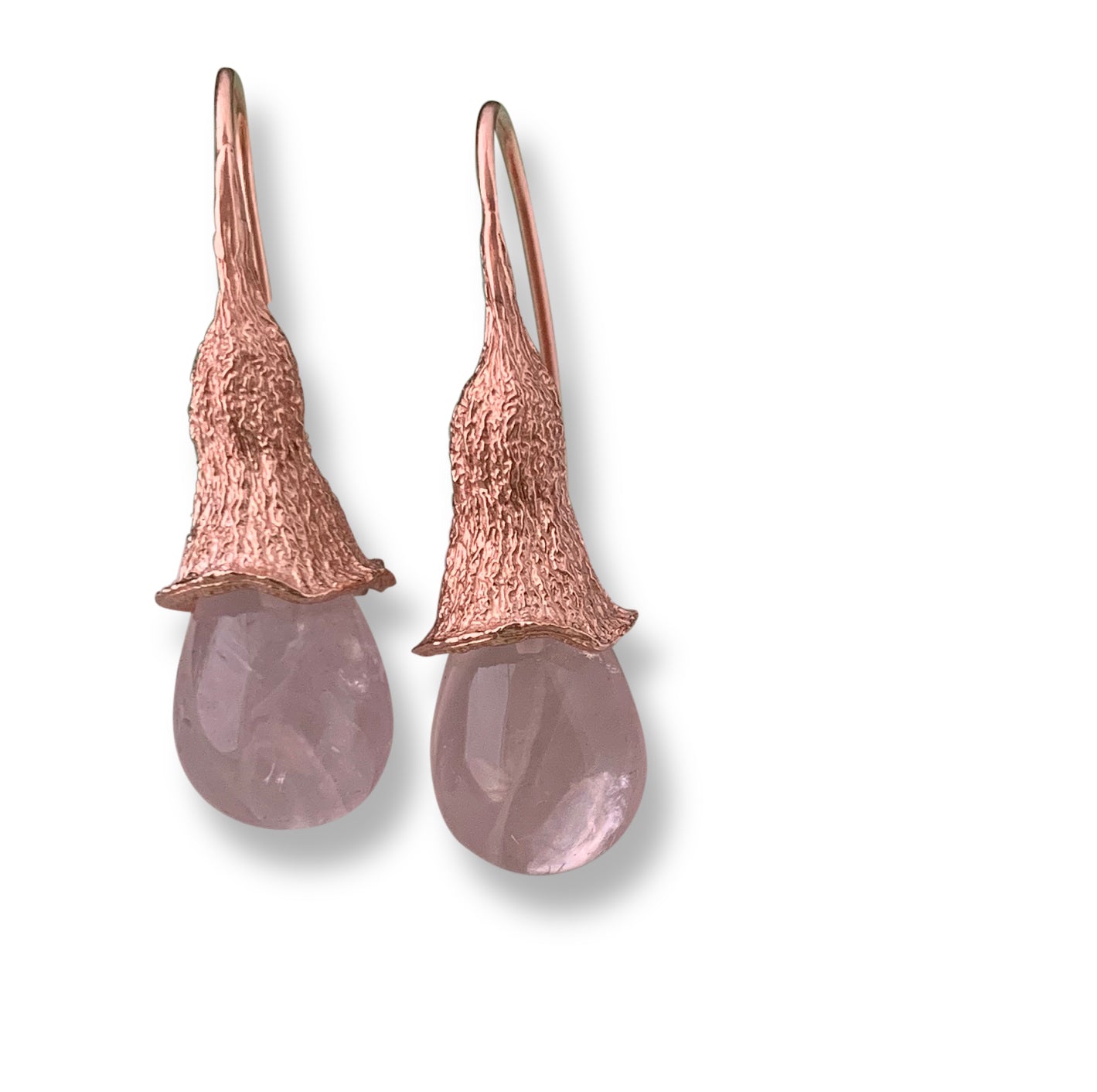 Mallee silver and rose quartz earrings