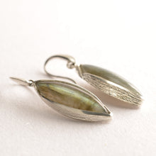 Load image into Gallery viewer, Melaleuca and labradorite silver earrings