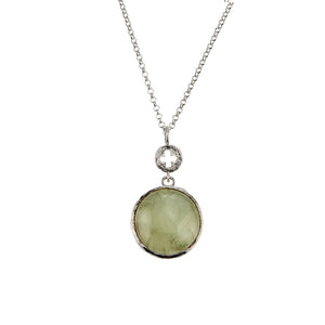 Eucalyptus and Prehnite Silver Pendant