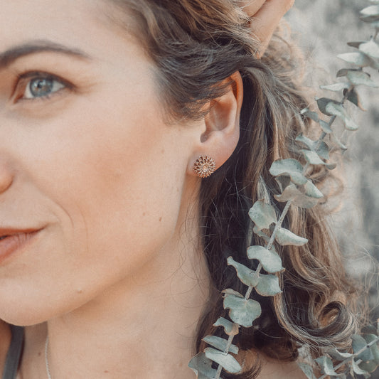 Rose Gold Samara Stud Earrings 