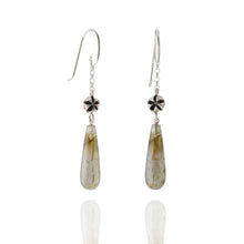 Load image into Gallery viewer, Tea tree coloured gemstone drop earrings