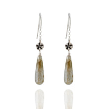 Load image into Gallery viewer, Labradorite silver drop earrings