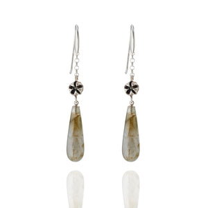 Labradorite silver drop earrings