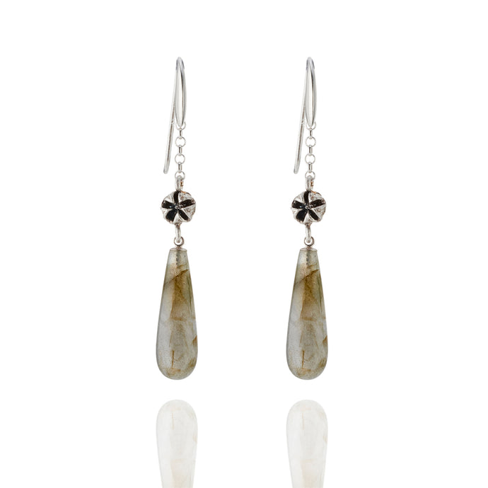 Labradorite silver drop earrings